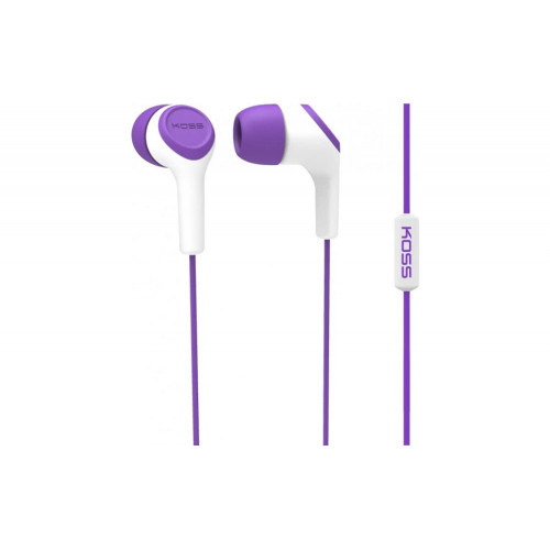 Навушники KOSS KEB15i Purple, Mini jack (3.5 мм), вакуумні, мікрофон на дроті, кабель 1.2 м